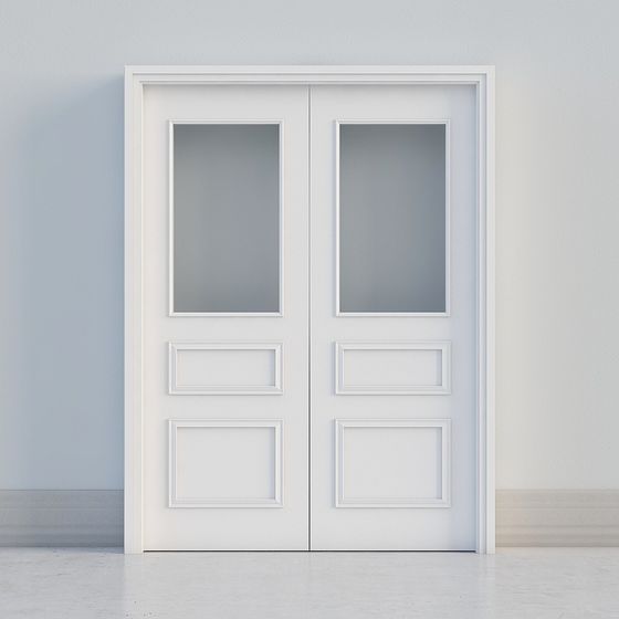 Double Glass Door 3D model in Minimalist Design