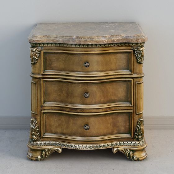 Vintage Marble Nightstand 3D model