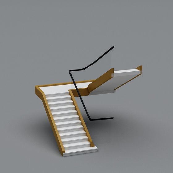 Elegant Modern Staircase 3D model