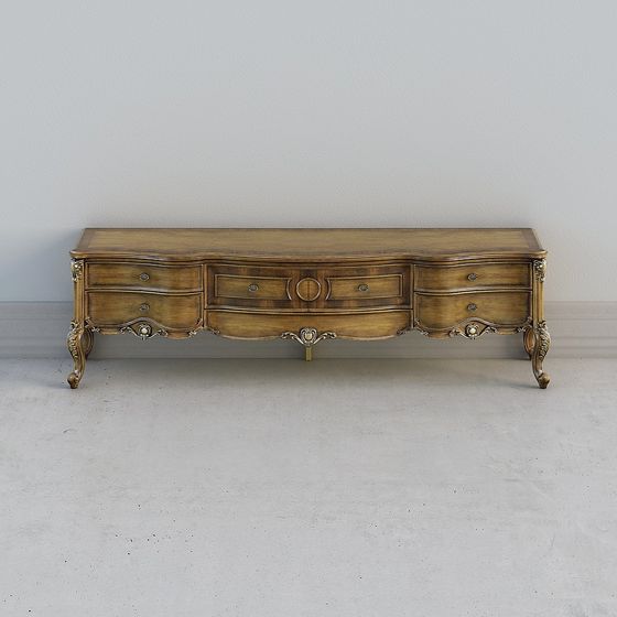 Elegant Vintage Style TV Cabinet 3D model