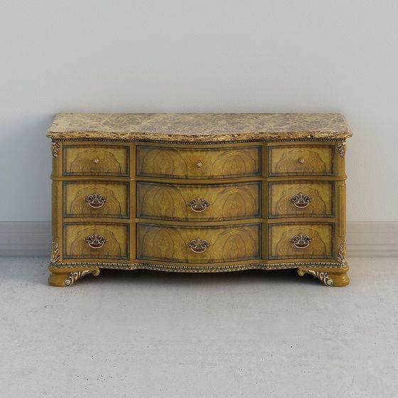 Elegant Vintage Vanity Table 3D model for Stylish Interiors