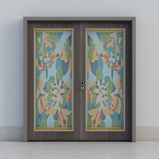Art Nouveau Glass Door 3D model