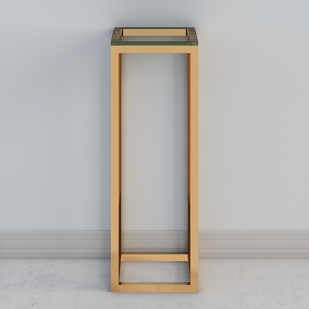 Modern Minimalist Gold Frame Stand 3D model