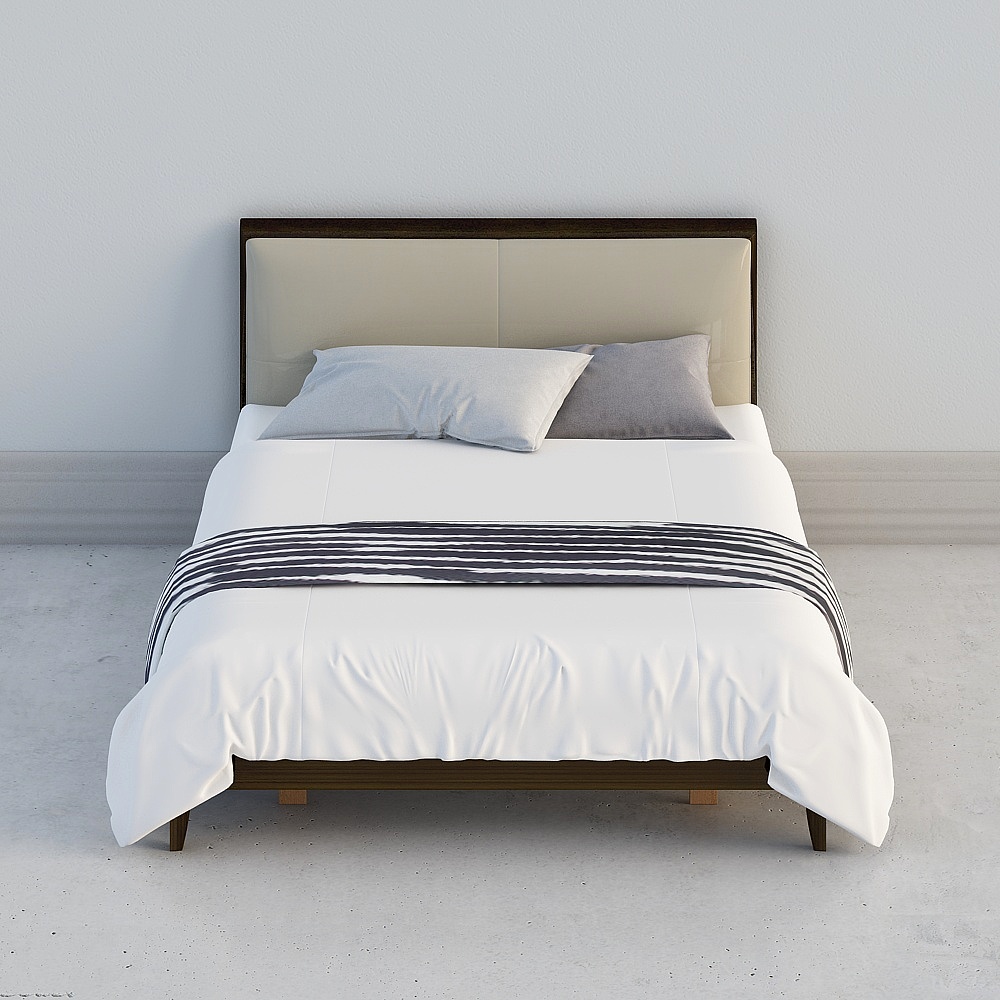 Modern Minimalist Bedroom Bed Frame 3D model