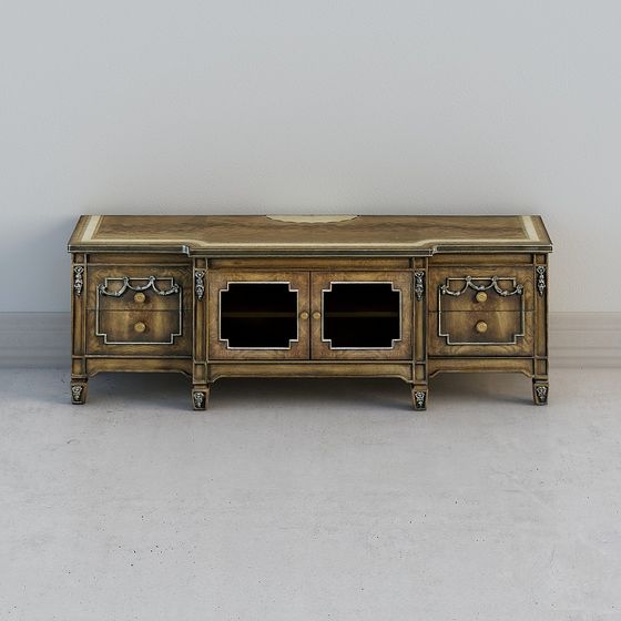 Elegant Vintage TV Cabinet 3D Model