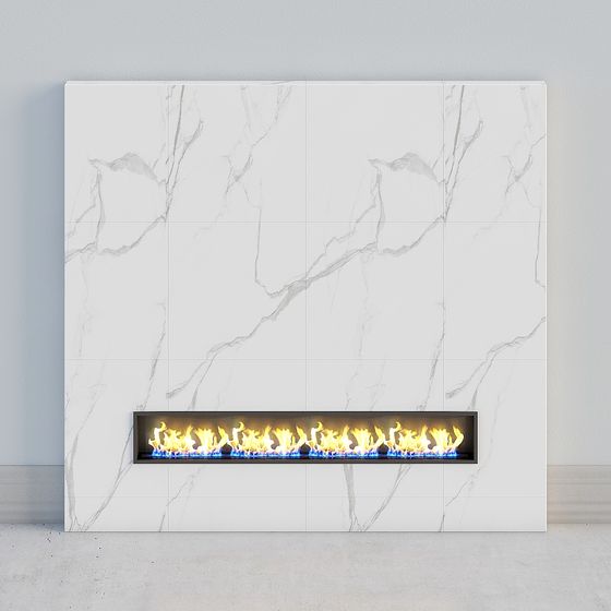 Elegant Marble Fireplace 3D model for Modern Interiors