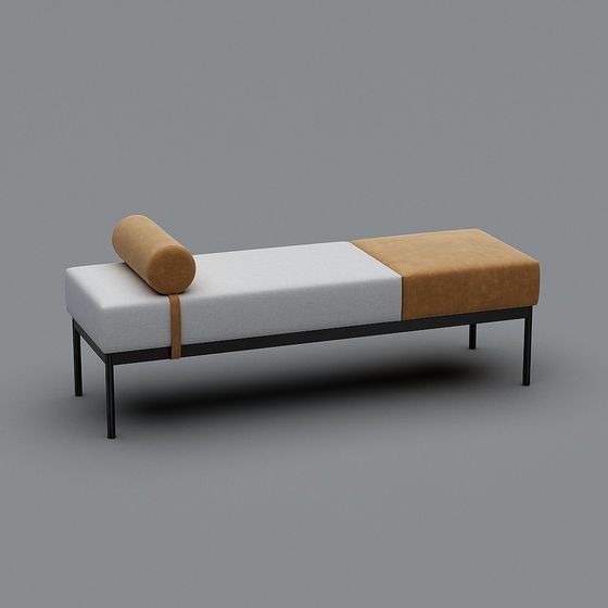 Earth Tone K29 Bed End Stool 3D Model for Stylish Bedrooms