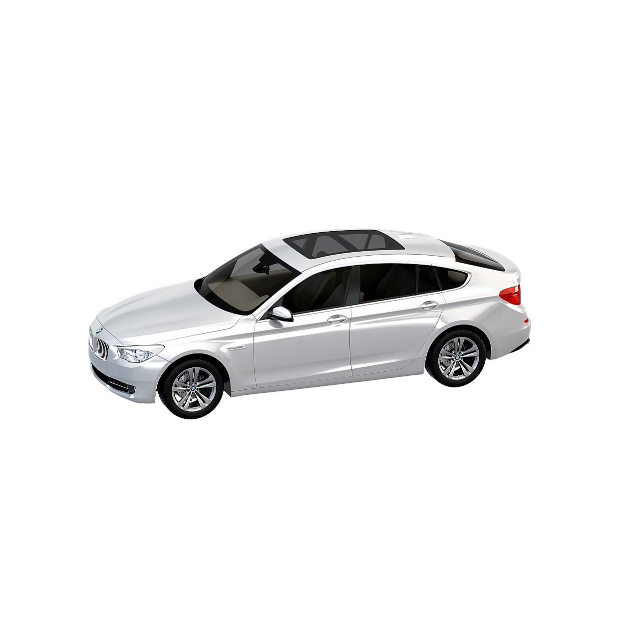 Low-Polygon BMW Car 3D Model – Silver Gray Exterior
