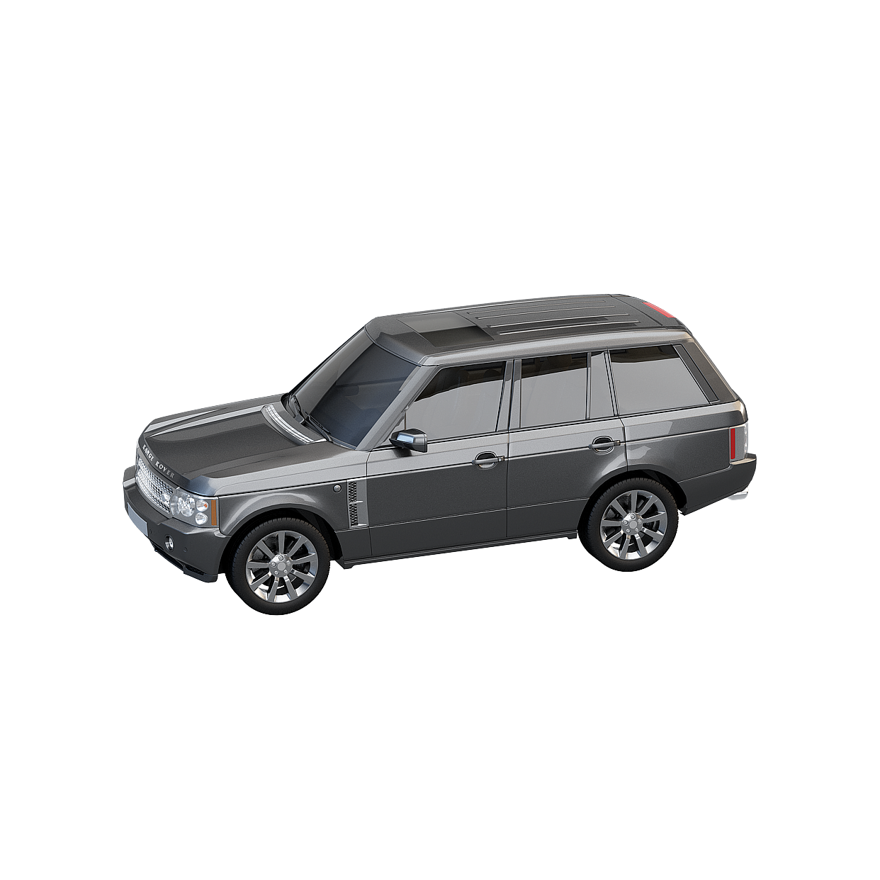Black Range Rover SUV Low-Poly 3D Model