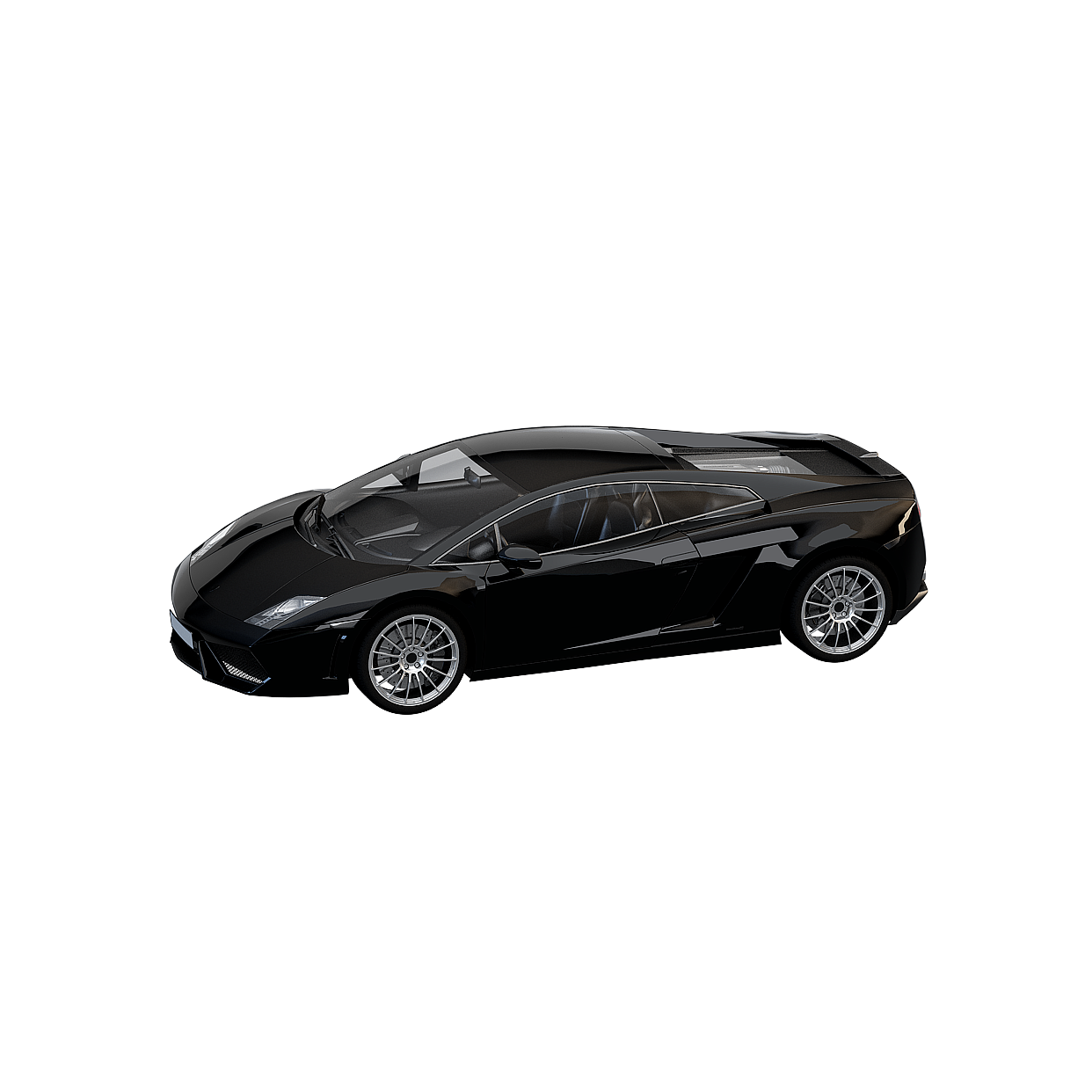 疾风之翼 Black Sports Car 3D Model – Low-Poly Design