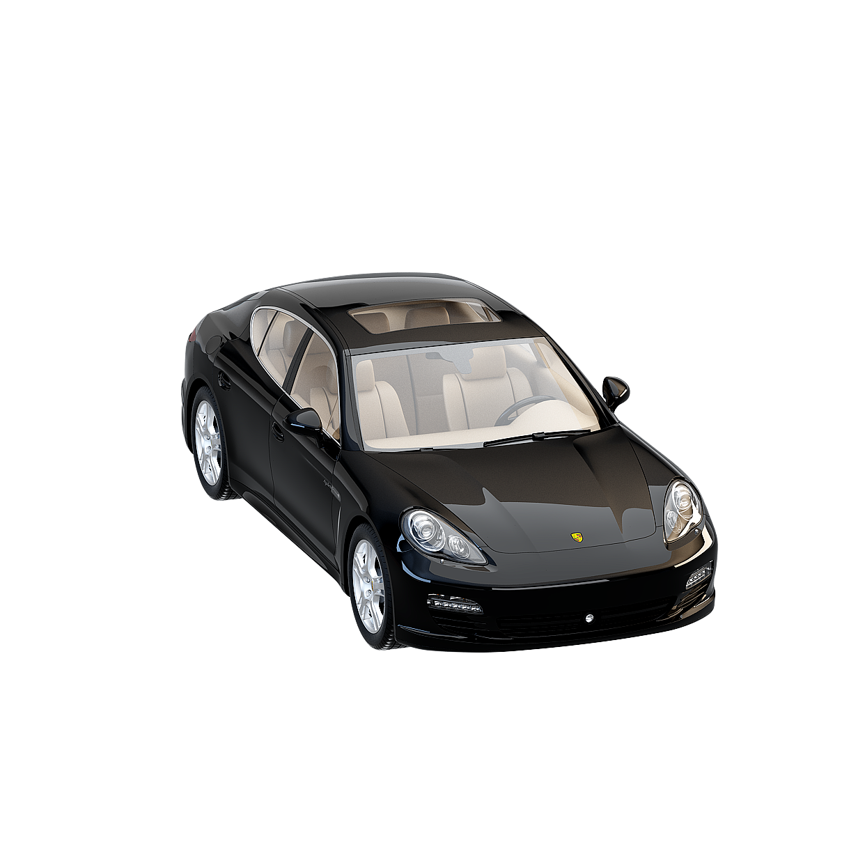 Luxury Black Porsche Panamera 3D Model – High Detail Car