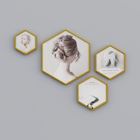 Unique Hexagonal Frame 3D model for Modern Aesthetics