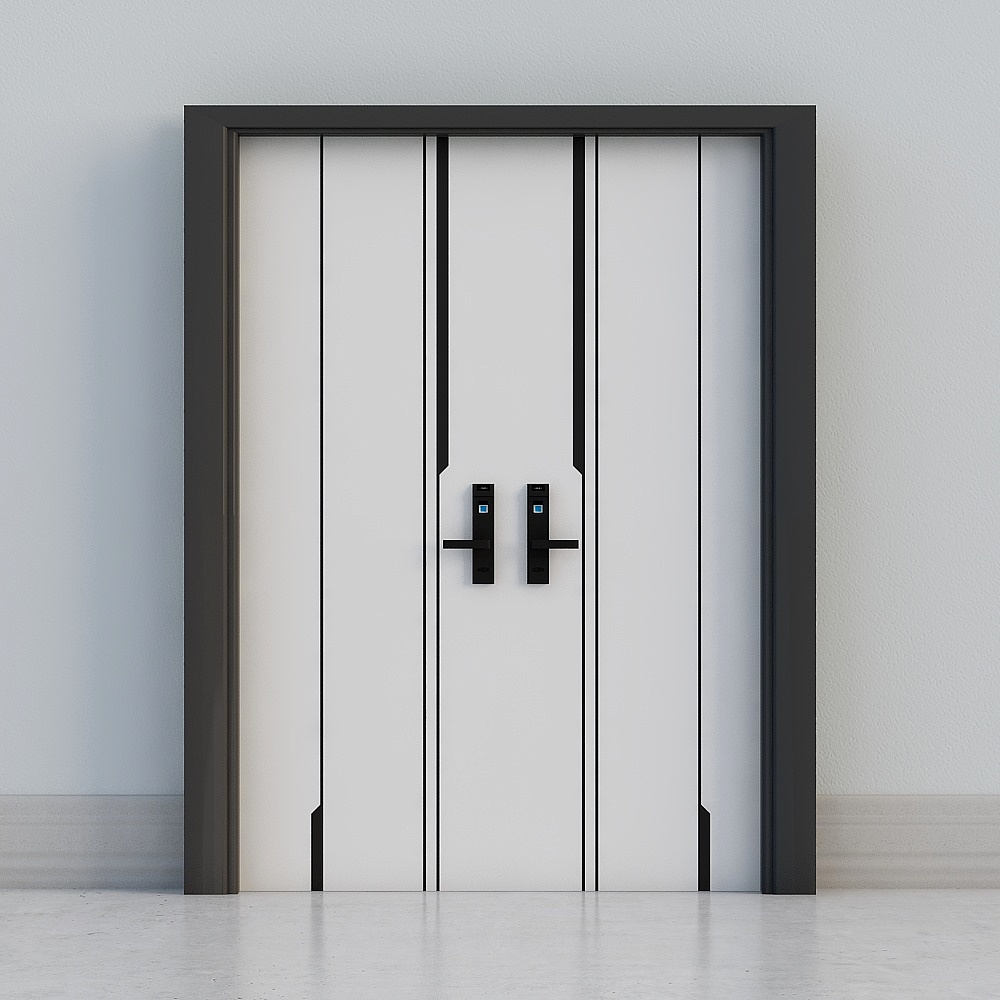 современная белая темная двустворчатая дверь