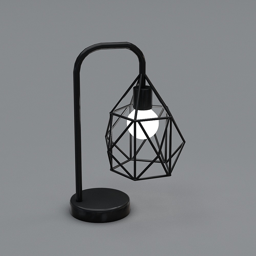 Geometric Hollow Table Lamp 3D Model