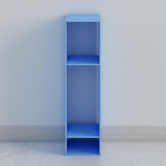 Stylish Blue Bookshelf 3D model