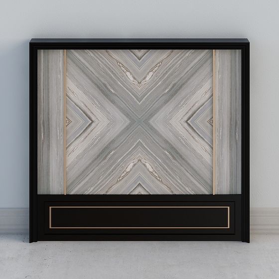 X Pattern Marble Door 3D model