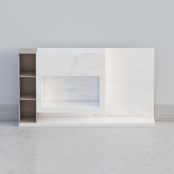 Elegant Marble TV Cabinet 3D model