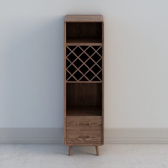 Mid-Century Wine Cabinet 3D model