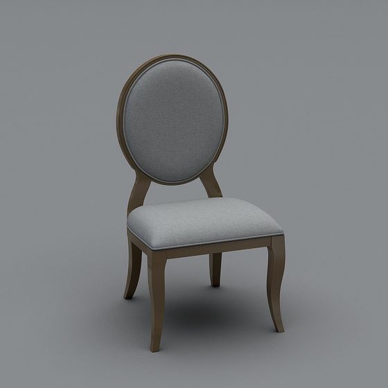 Elegant Round Back Chair 3D model for Modern Design