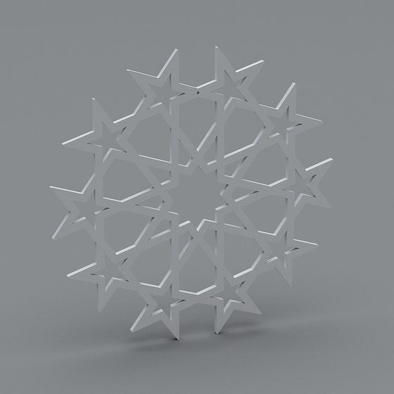 Low-Poly Geometric Star 3D model for Winter Decor