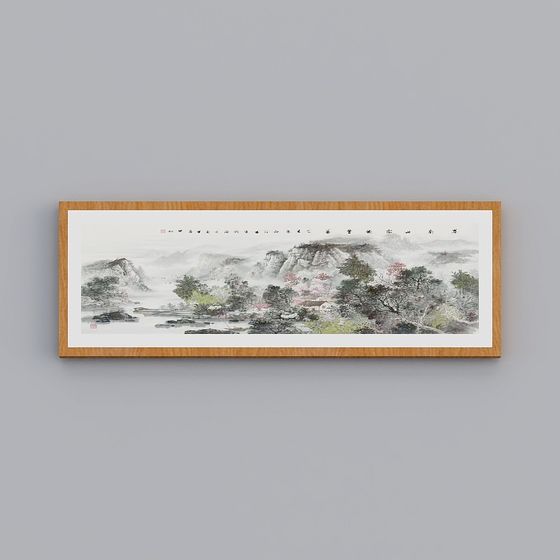 Serene Mountain View Low-Polygon 3D model