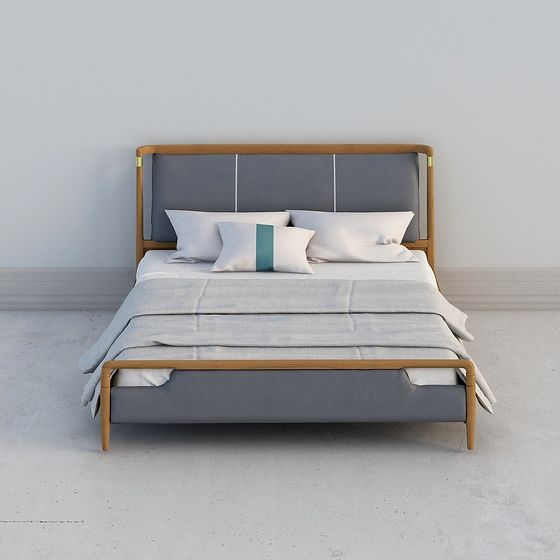 Urban Retreat 3D Model Bed Frame for Modern Interiors