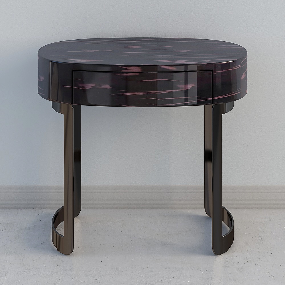 50-Q608-2 Bedside table - Black Butterfly