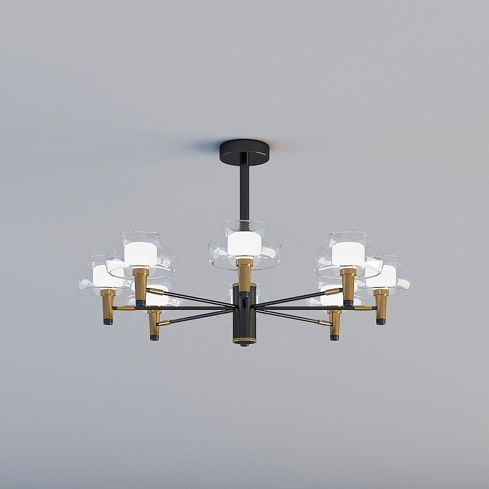Art Deco Chandelier 3D model