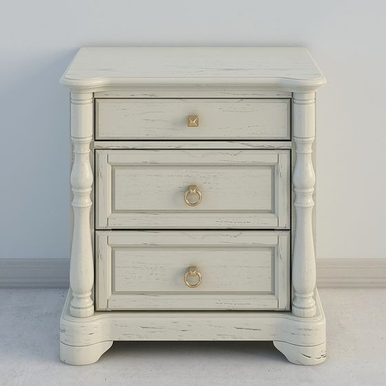 Elegant Vintage Nightstand 3D model