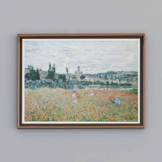 Surreal Low-Polygon Poppy Field 3D model