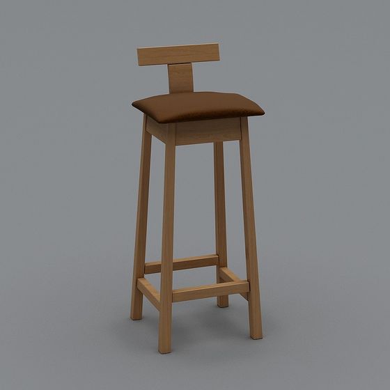 Stylish Low-Polygon Bar Stool 3D model