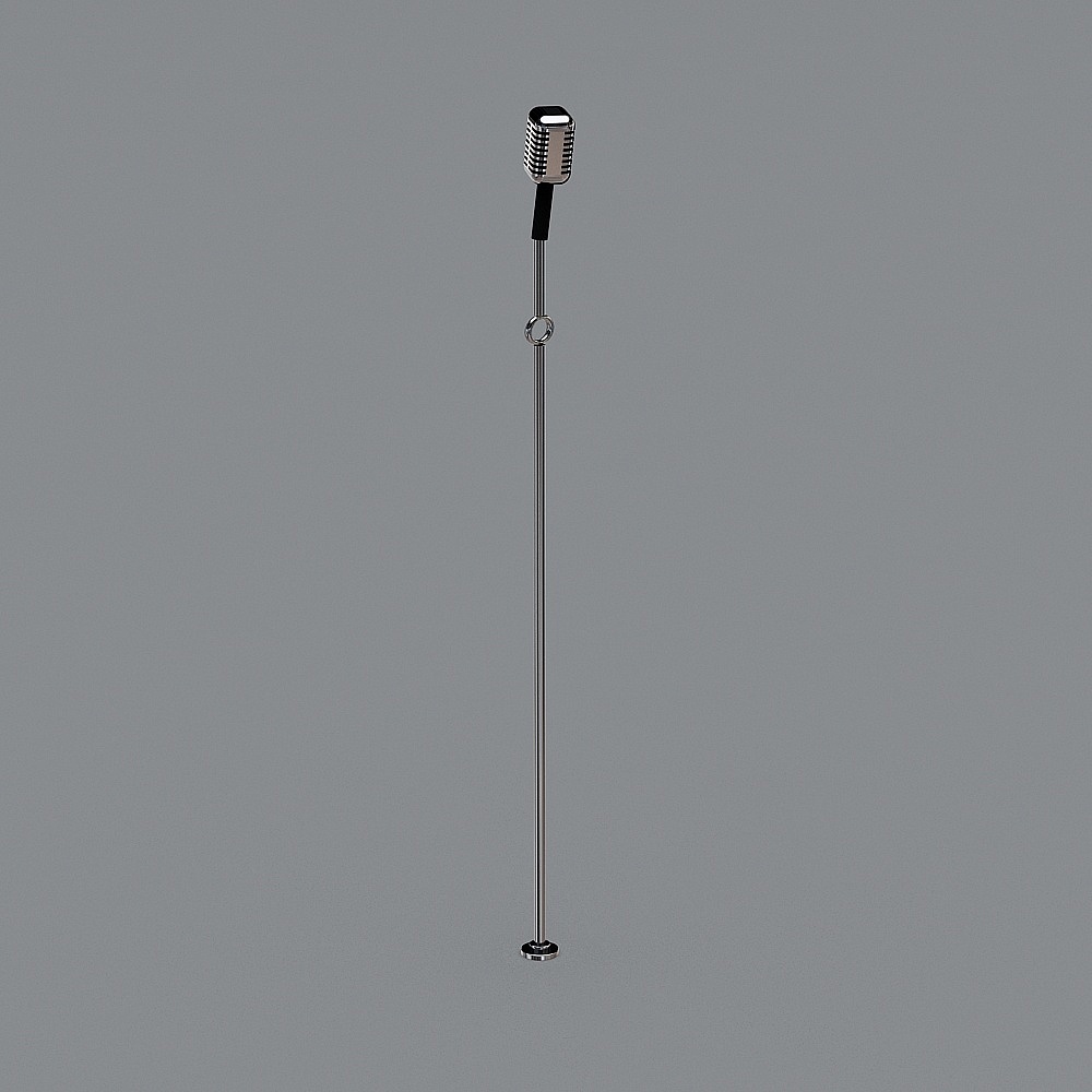 Vintage Low-Poly Microphone 3D model