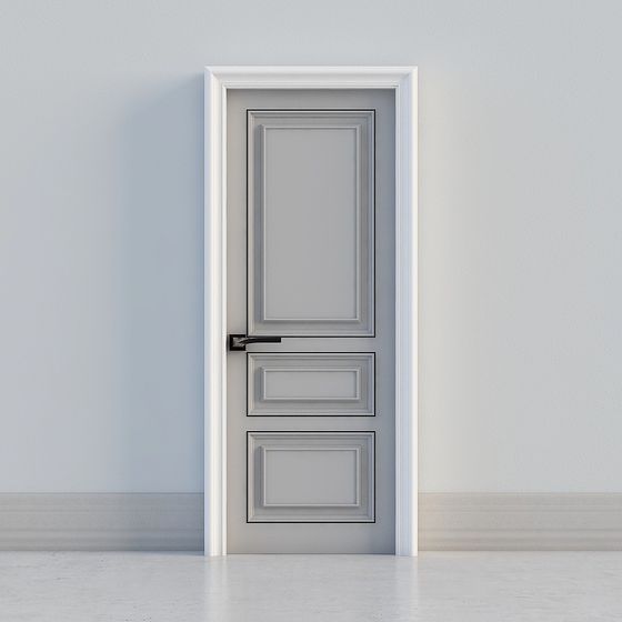 Low Polygon Gray Door 3D model
