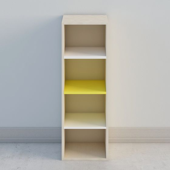Unique Low-Polygon Bookshelf 3D model