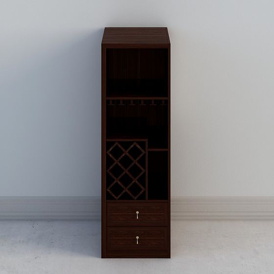 Elegant Wine Cabinet 3D model for Interior Design