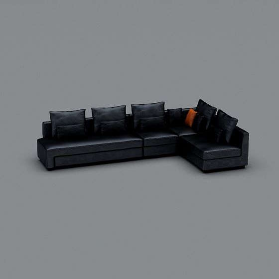 Contemporary Low-Polygon Sofa 3D model for Modern Interiors