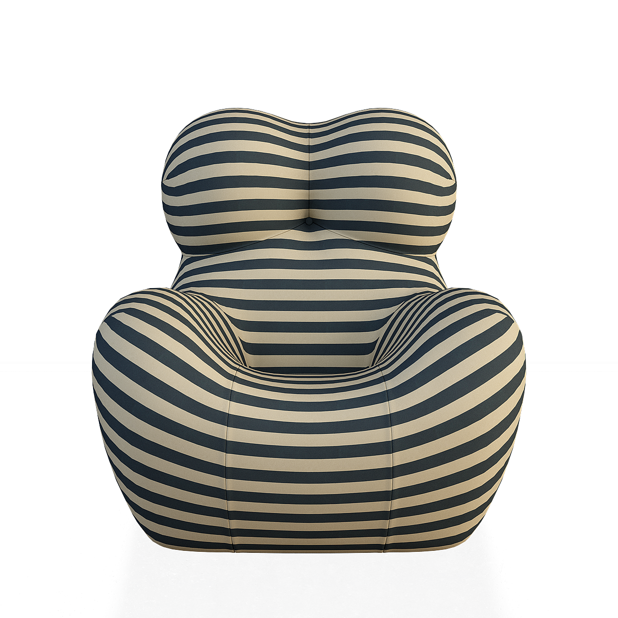 Pop Art Sofa 3D Model – Low-Poly Striped Design