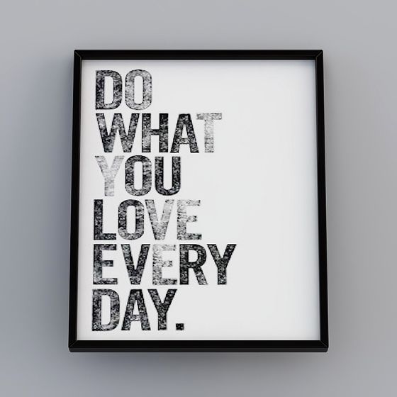 Stylish Inspiring Quote Frame 3D model