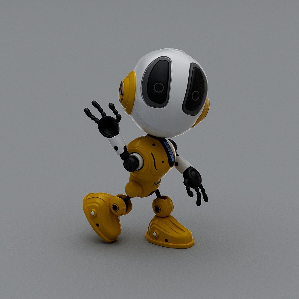 Futuristic Low-Poly Robot 3D Model