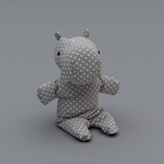 Polka Dot Hippo Low-Poly 3D model