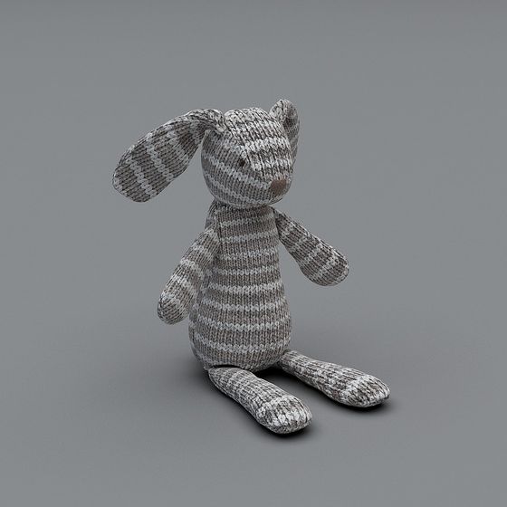 Adorable Knitted Rabbit 3D Model for Various Uses