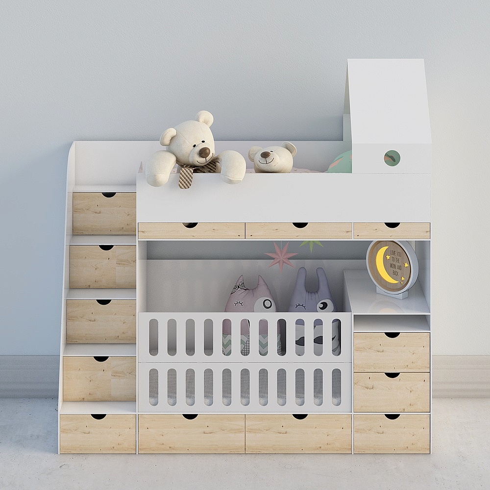 Combinación para la Habitación de Niños - Cama alta y baja para la madre del niño 2