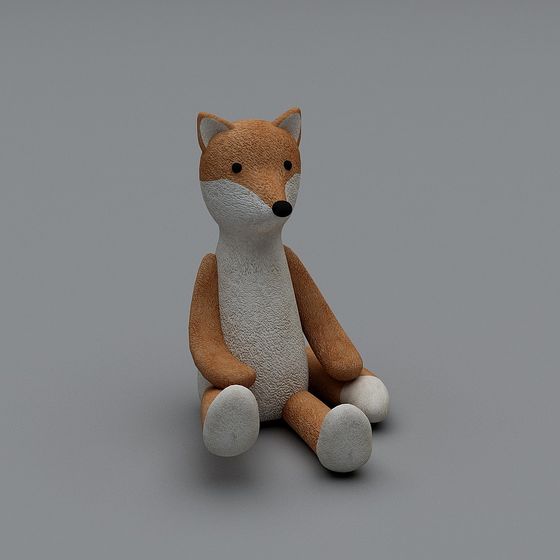 Lovely Plush Fox 3D Model for Creative Designs