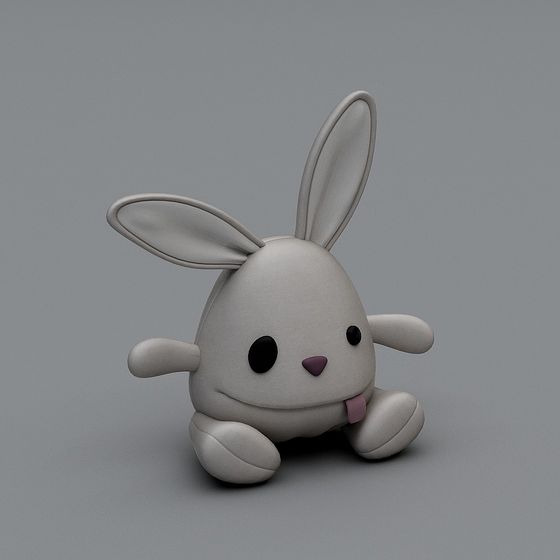 Cute Low-Poly 3D Rabbit Model