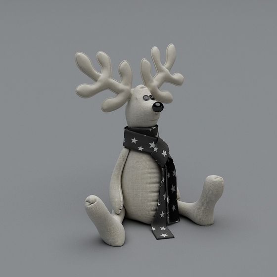 Charming Christmas Reindeer 3D Model