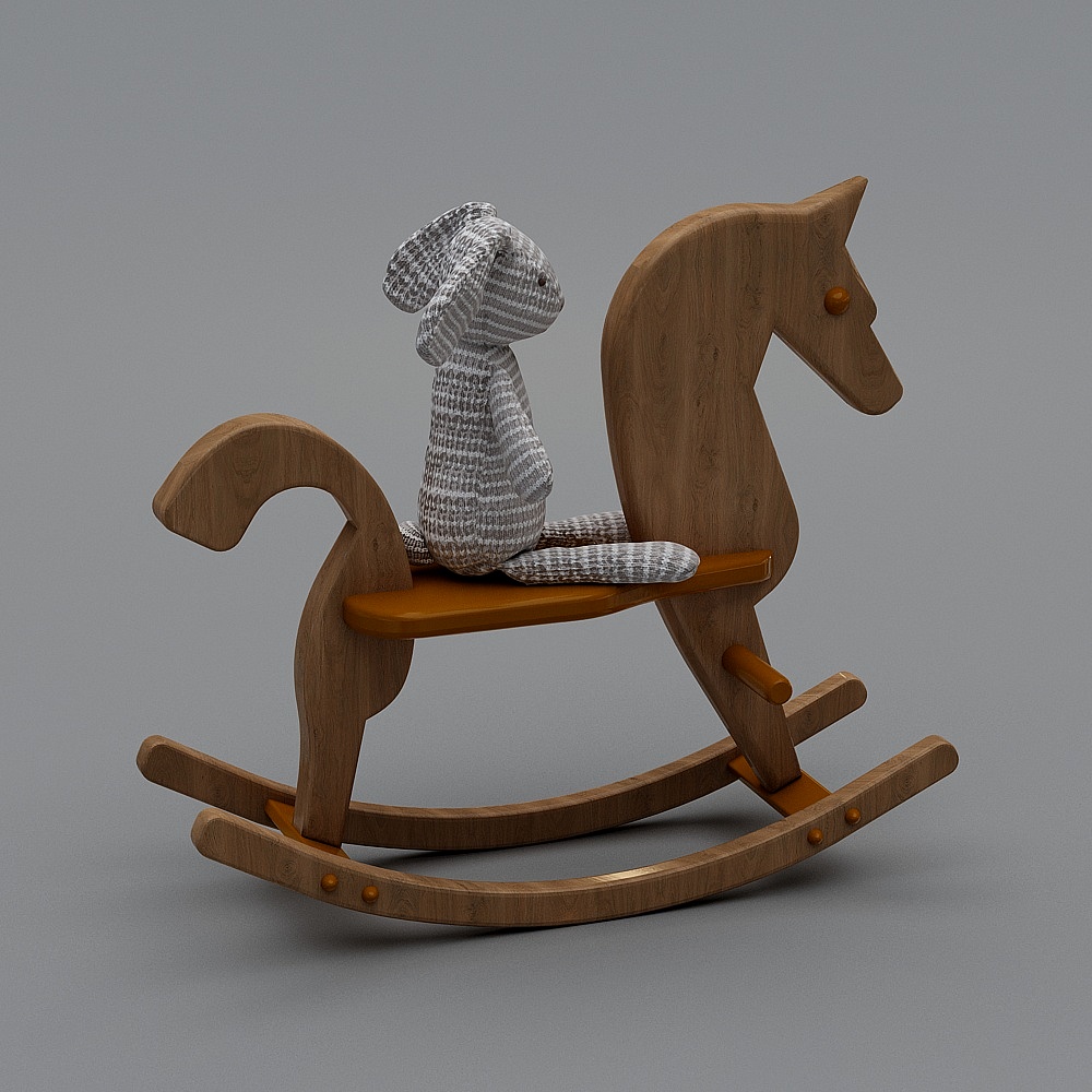 Retro Rocking Horse 3D model