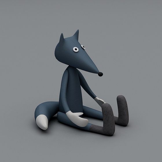 Charming Blue Fox 3D Model for Creative Projects