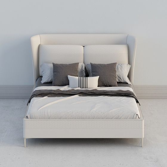 Modern Minimalist 3D Bed Model for Creative Projects