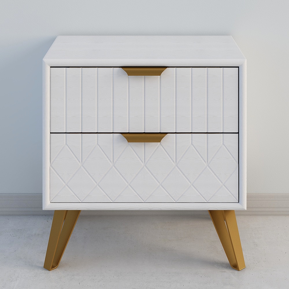 Anna light luxury white bedside table small bedroom bedside cabinet mini locker small 309B-4