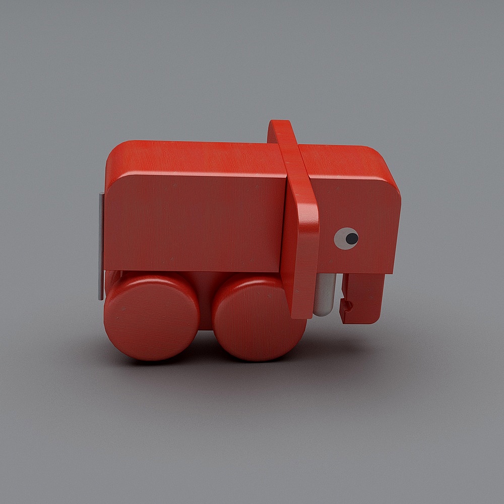 Charming Little Red Car 3D model